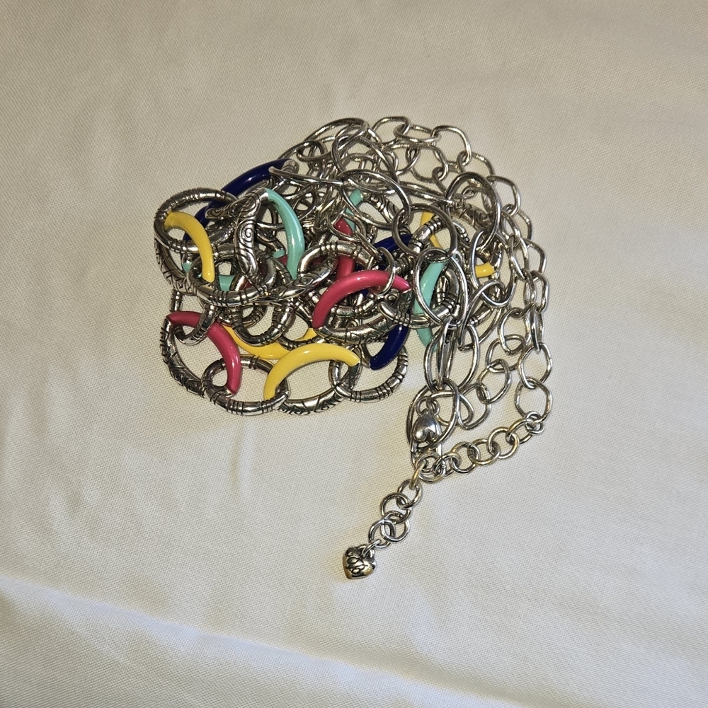 Brighton 40" Adjustable Multicolor Chain Necklace Or Belt - Picture 4 of 6